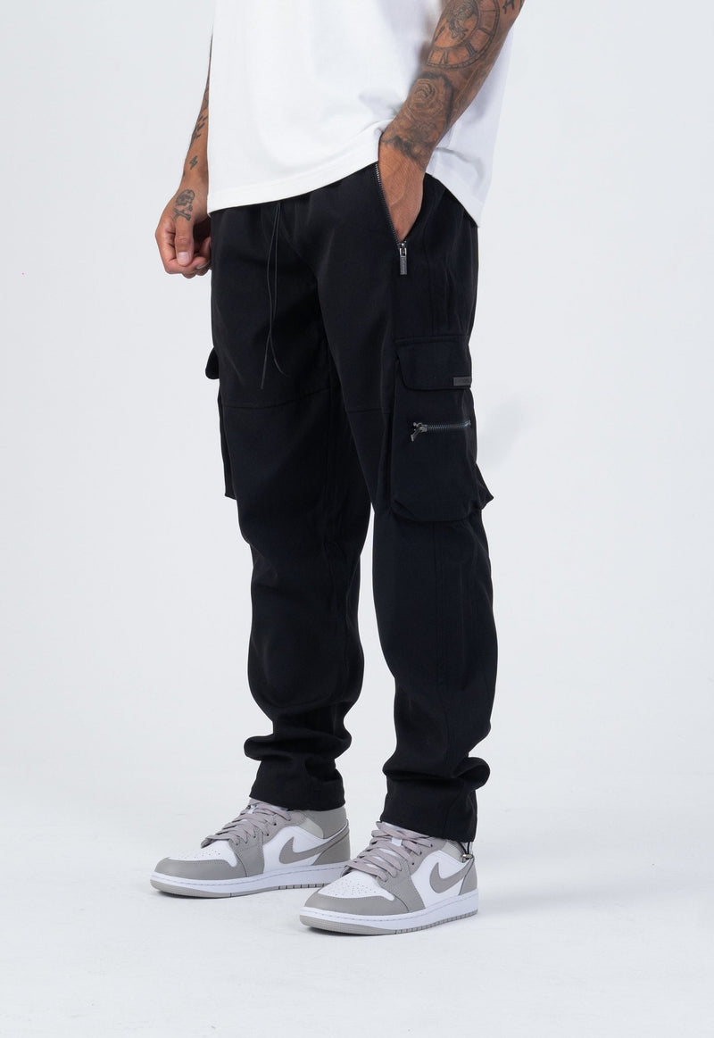 Military Cargo Pant Relaxed fit- Black - Sans Pareil Clothing