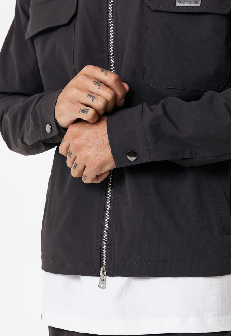 Nylon Cargo Jacket V2 - Navy Grey - Sans Pareil Clothing