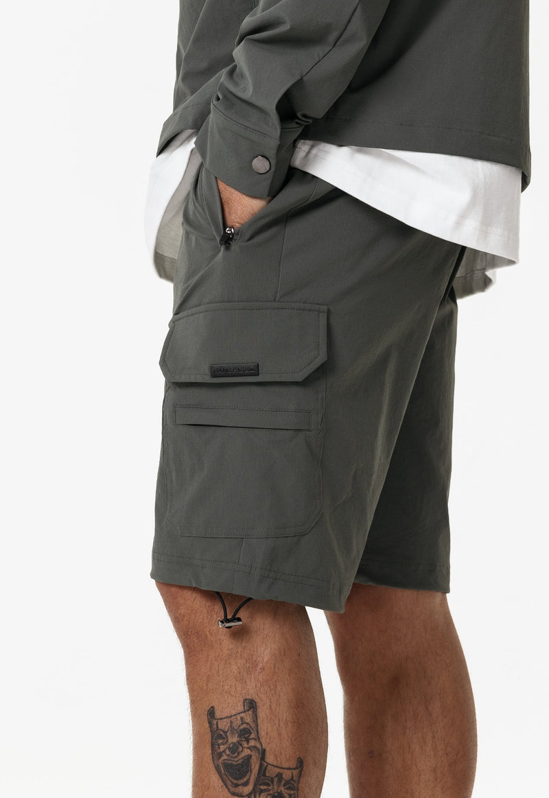 Nylon Cargo Short V2 - Military Green - Sans Pareil Clothing