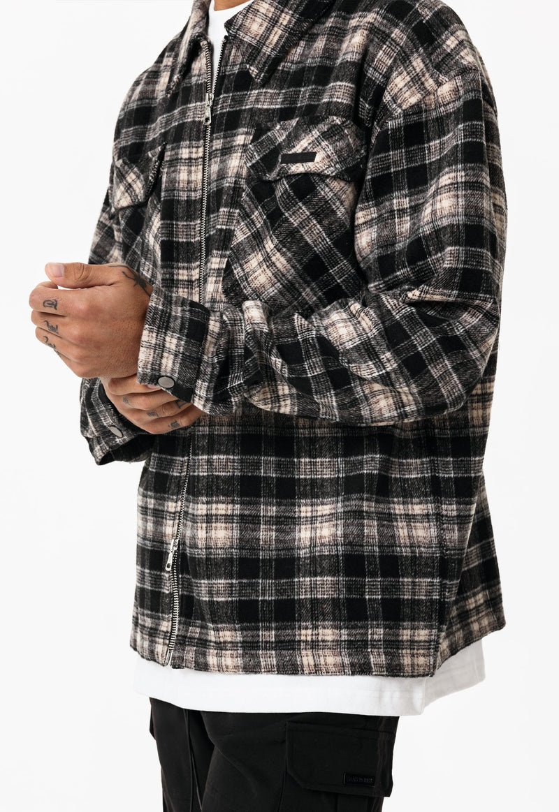 Overshirt Flannel - Black / Copper - Sans Pareil Clothing