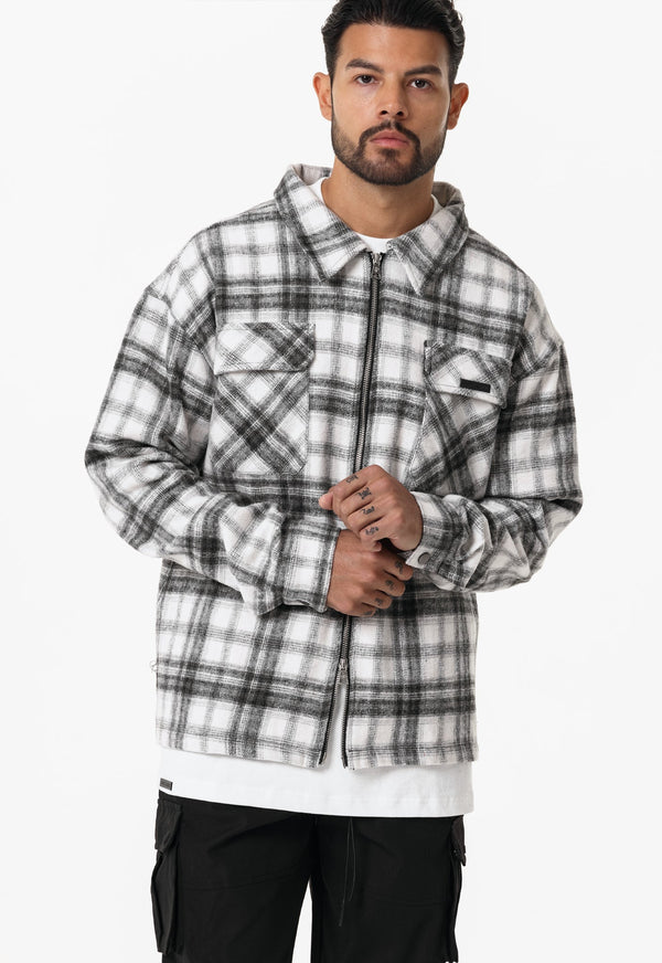Overshirt Flannel - Grey / White - Sans Pareil Clothing