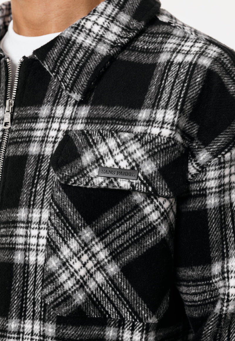 Overshirt Heavyweight Flannel - Black / White - Sans Pareil Clothing