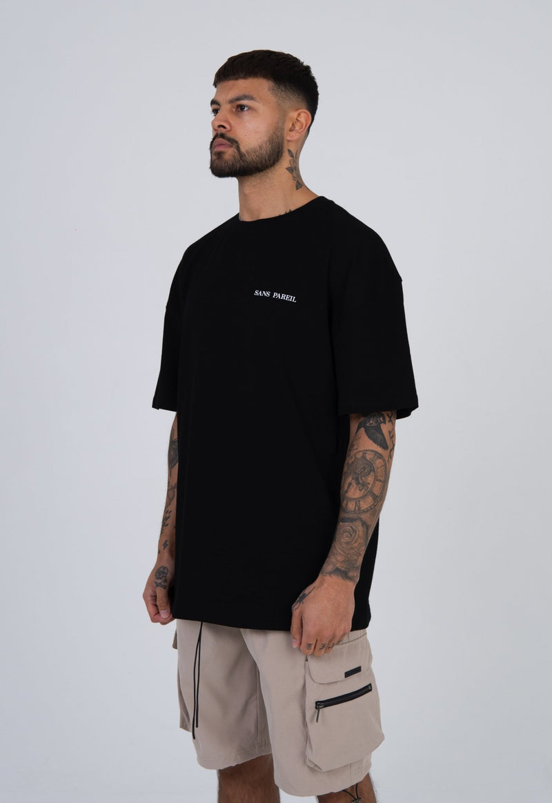 Oversized Graphic T-shirt - Black - Sans Pareil Clothing