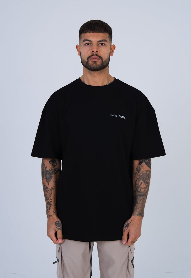 Oversized Graphic T-shirt - Black - Sans Pareil Clothing