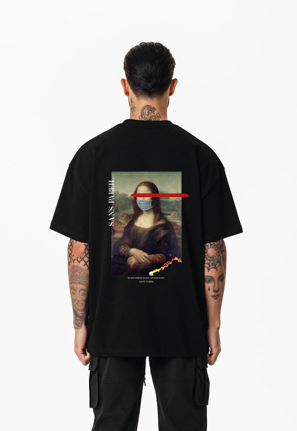 Oversized T-shirt - Mona Lisa - Black - Sans Pareil Clothing