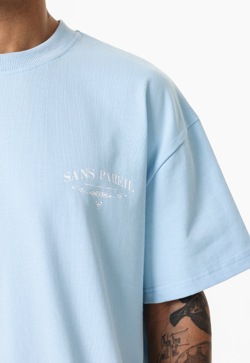 Premium Heavyweight Appliqué T-shirt - Baby Blue - Sans Pareil Clothing