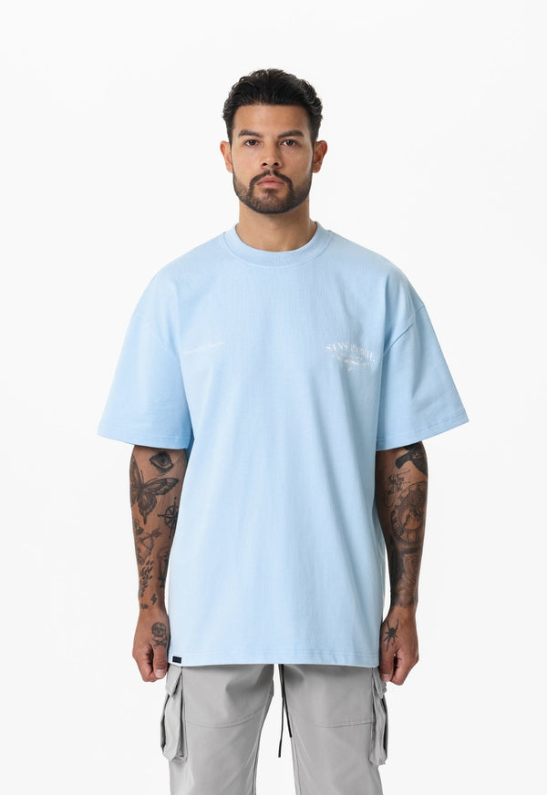 Premium Heavyweight Appliqué T-shirt - Baby Blue - Sans Pareil Clothing