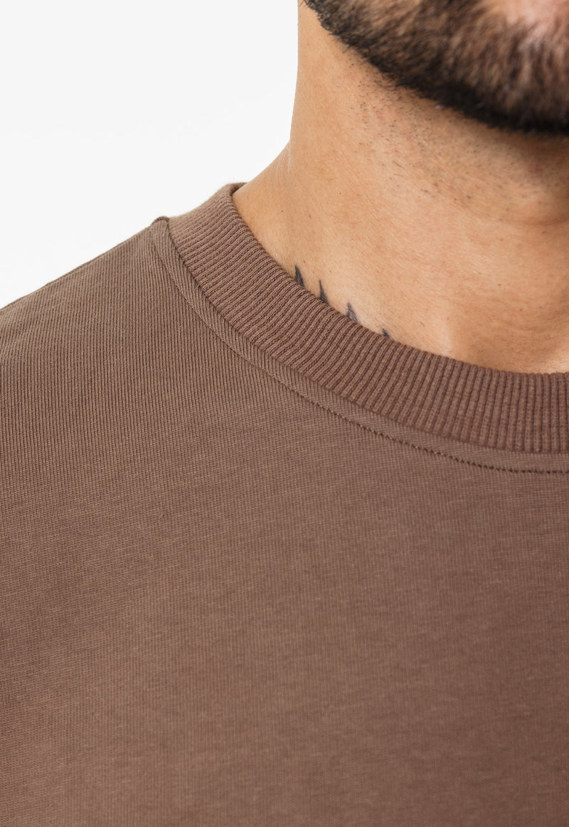 Premium Heavyweight Appliqué T-shirt - Brown - Sans Pareil Clothing