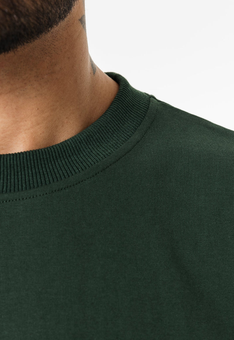 Premium Heavyweight Appliqué T-shirt - Forrest Green - Sans Pareil Clothing