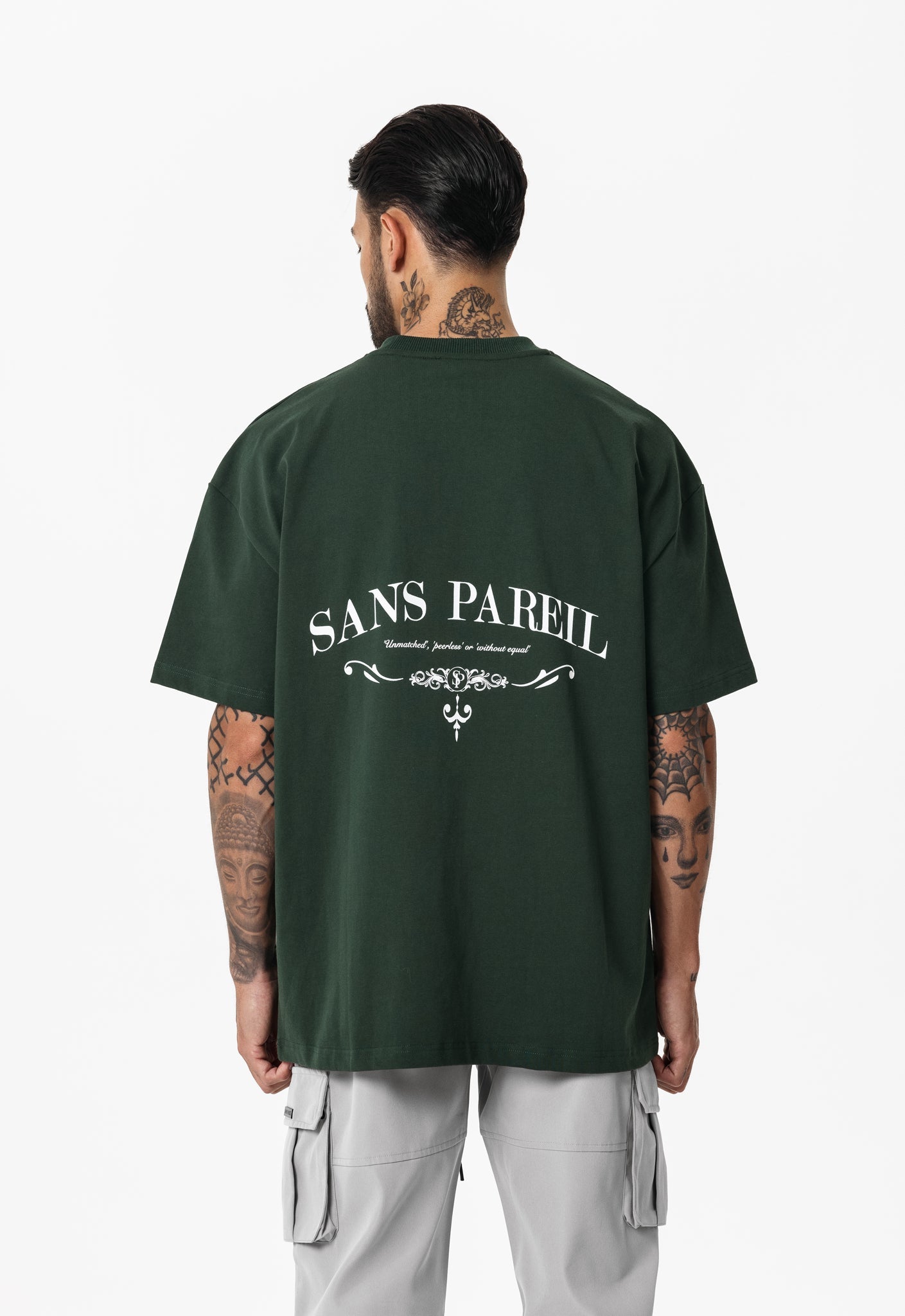 Premium T-shirt met zware applicaties - Forrest Green
