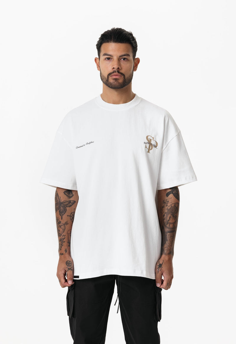 Premium Heavyweight Emblem T-shirt - Off White - Sans Pareil Clothing