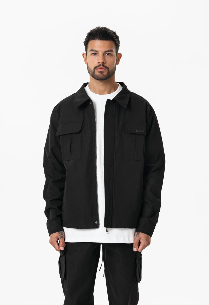 Technical Cargo Jacket - Black - Sans Pareil Clothing